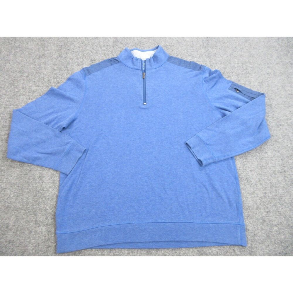 Bugatchi Sweater‎ Mens Extra Large Blue Quarter Zip Preppy Casual Outdoors